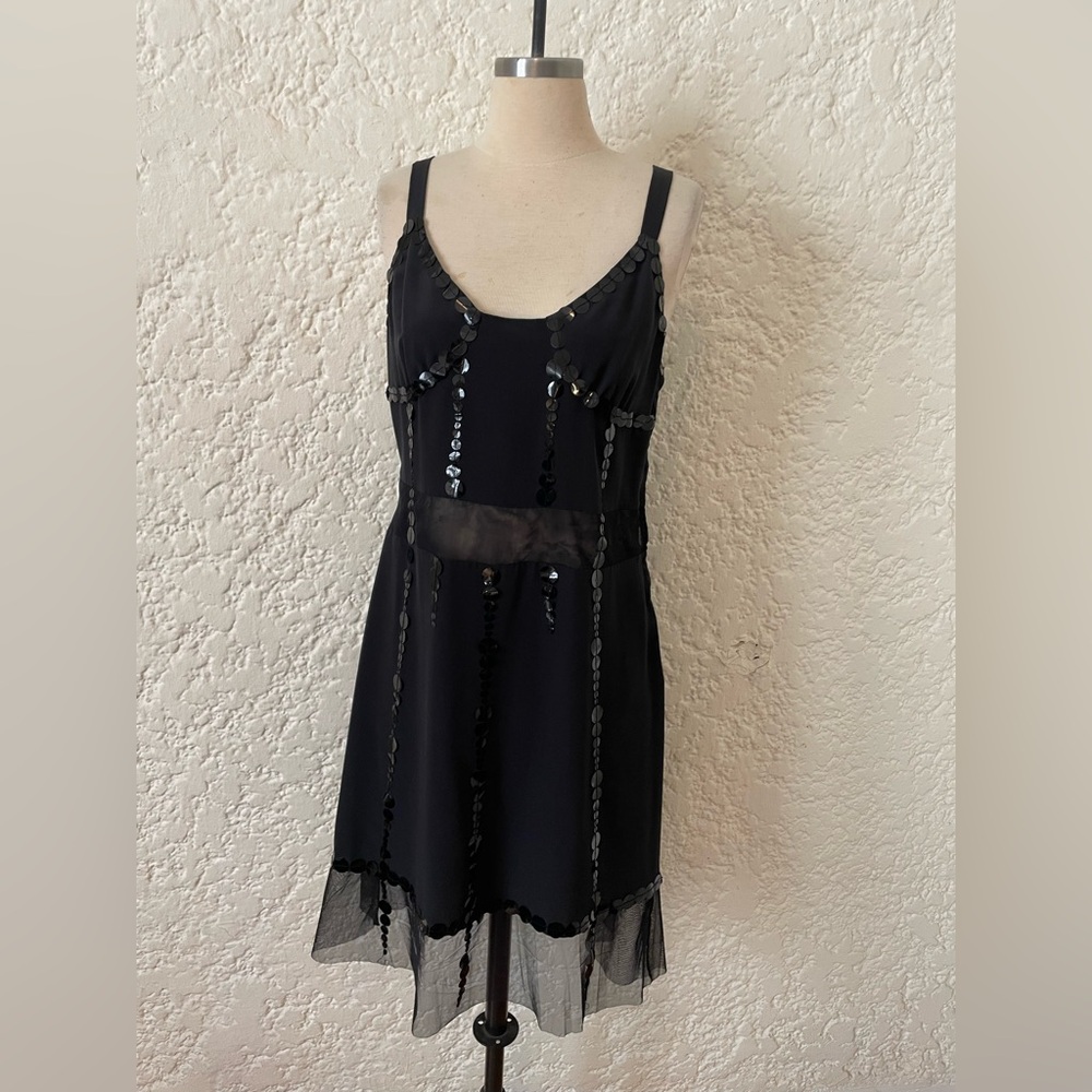 Marc Jacob’s Black 100% Silk Sequin Embellished Dress Size 6, Cocktail Party